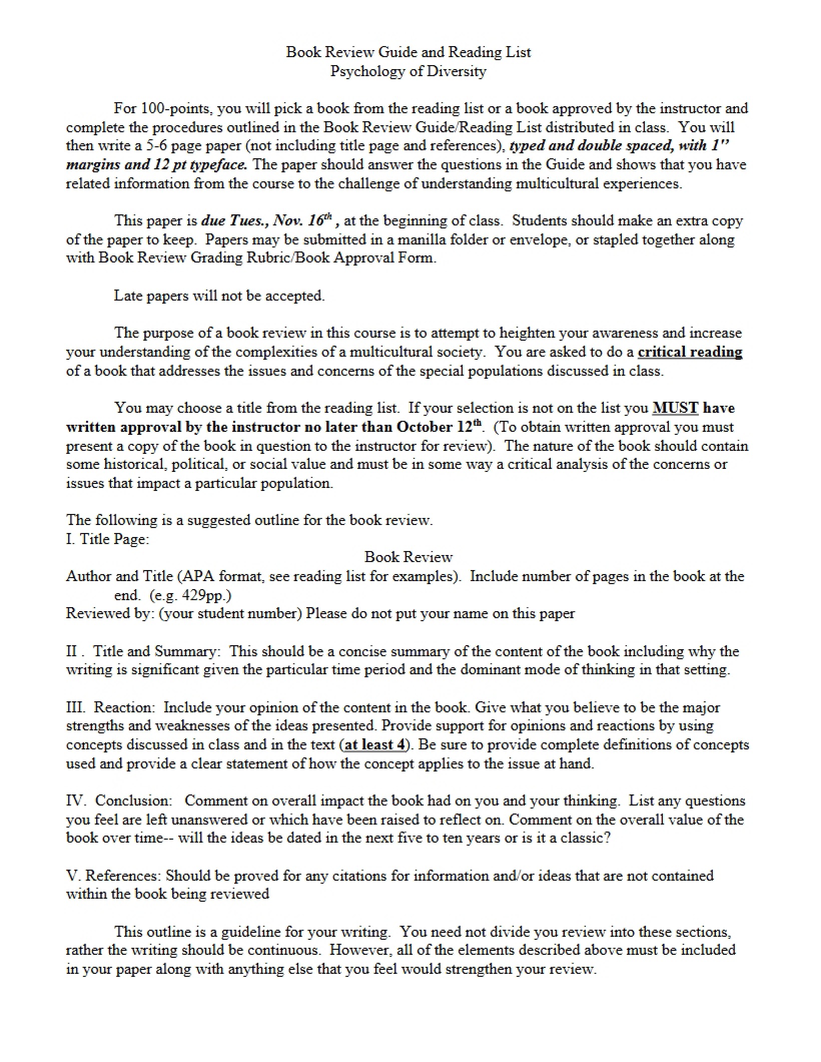 Study Guide for Diversity Psychology