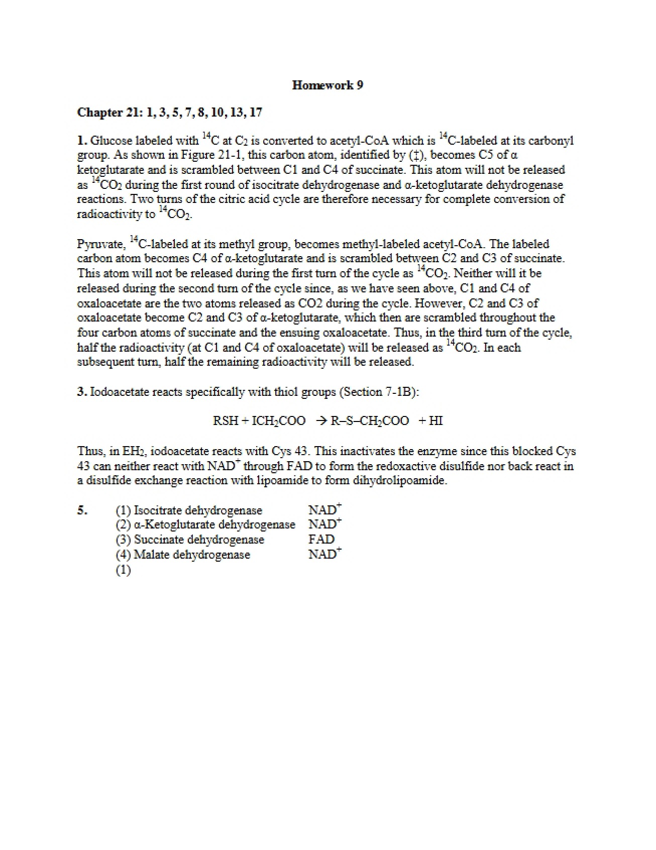 Solutions for Ninth Problem Set