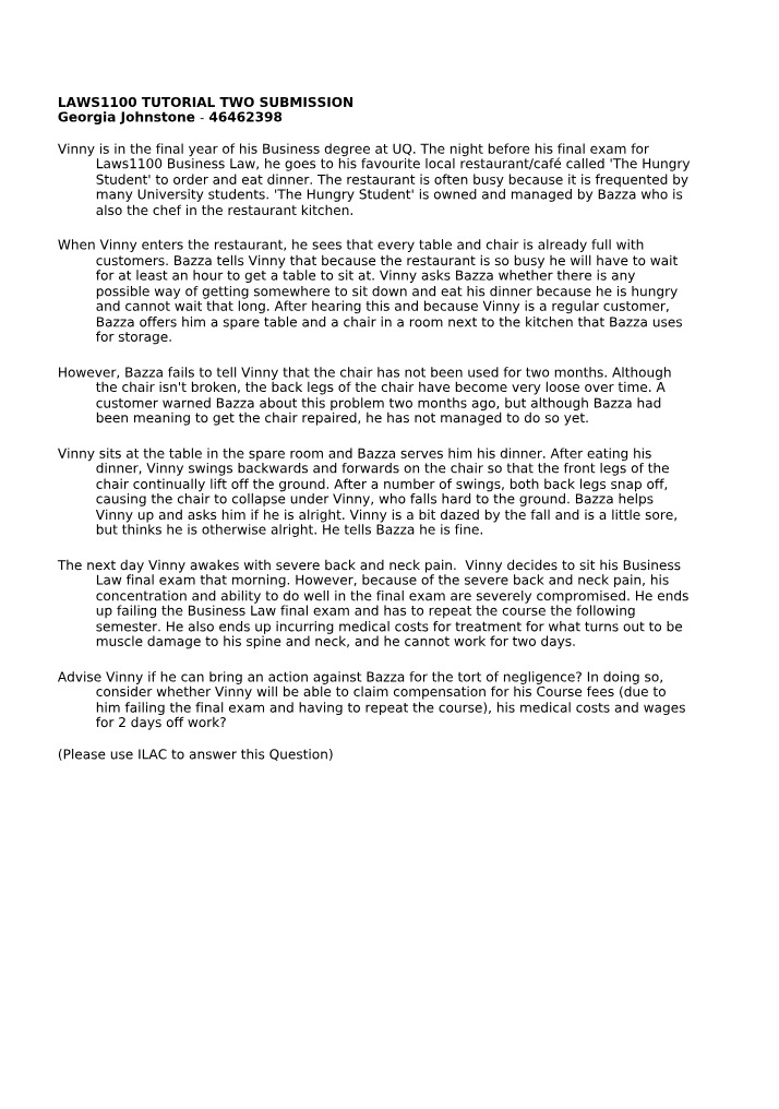 Submission Exercise for Tutorial 2
