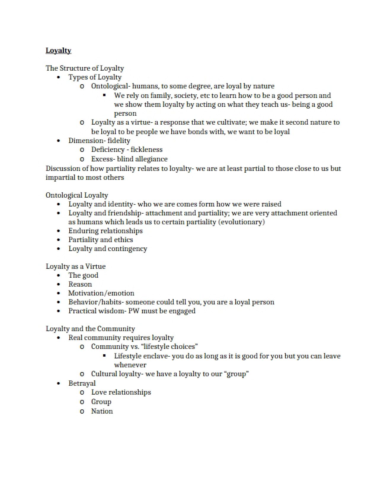 Loyalty Structure