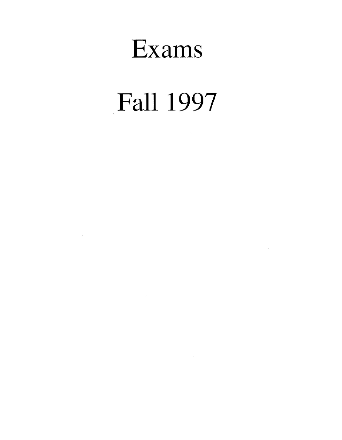 1997 Examination Papers
