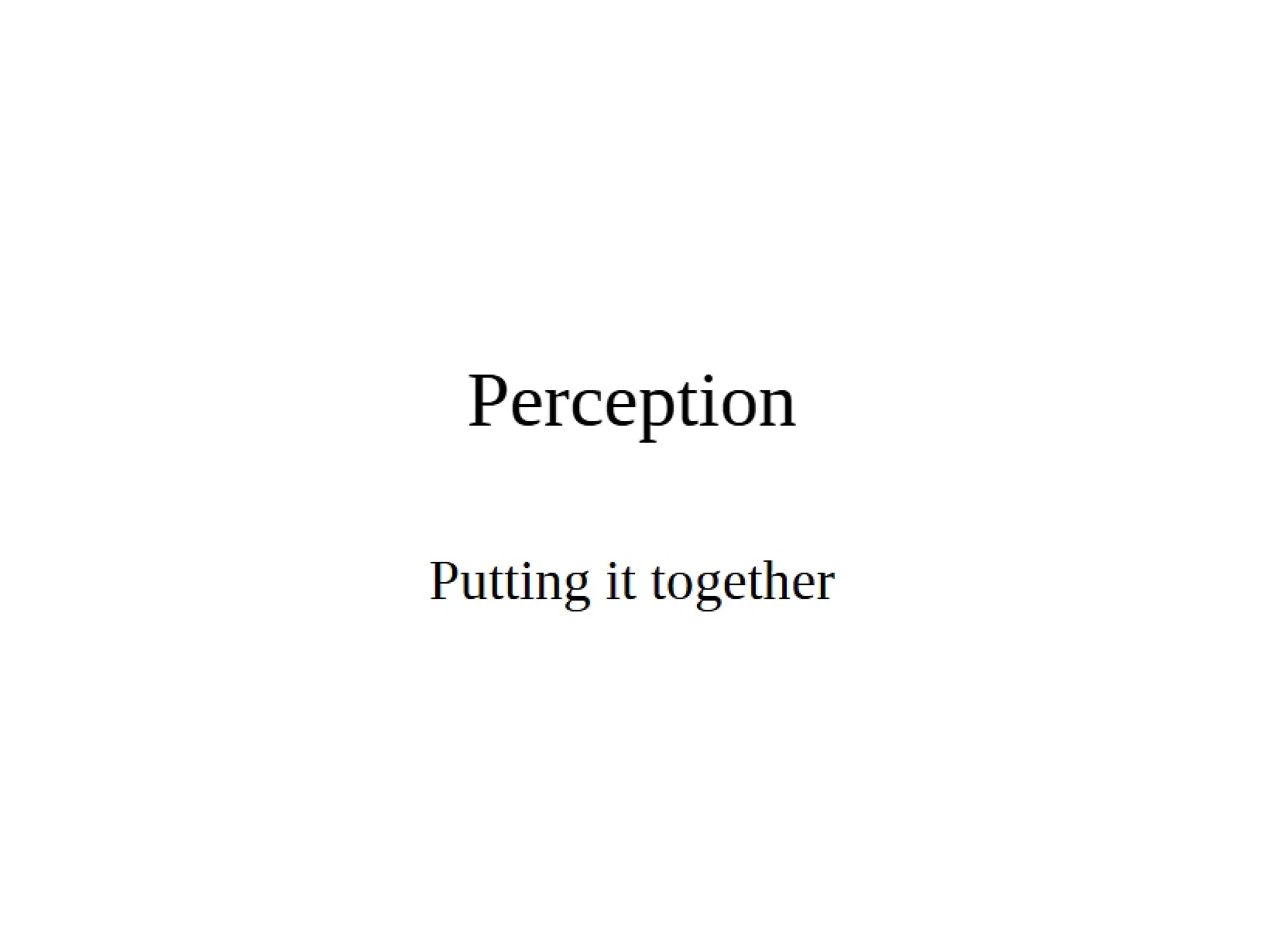 Cognitive Perception