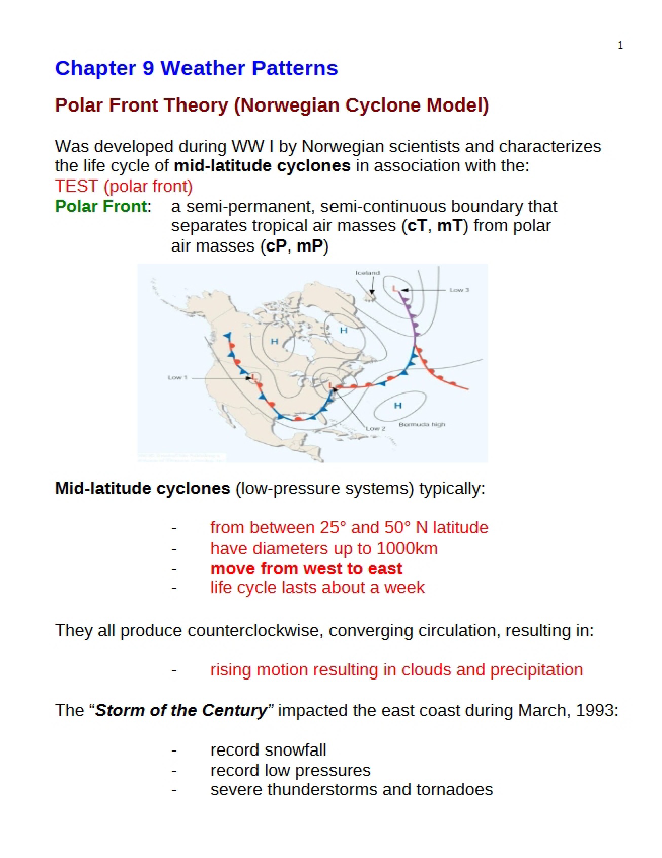 Patterns of Weather Chapter 9