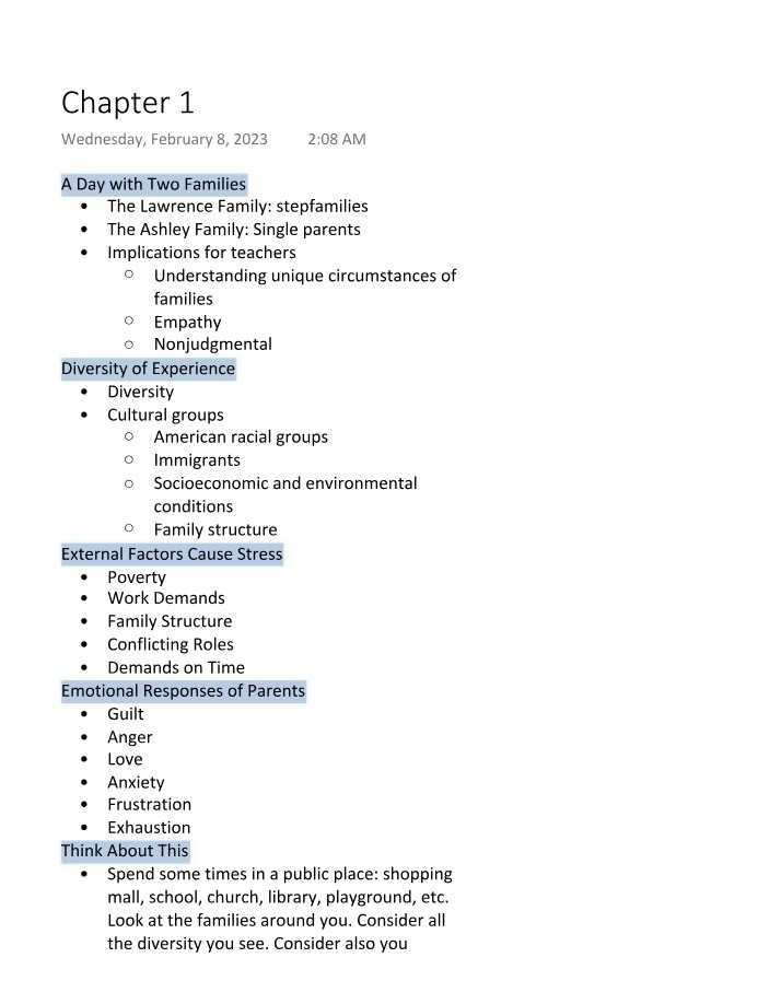 Chapter 1 Notes - Early Childhood Education