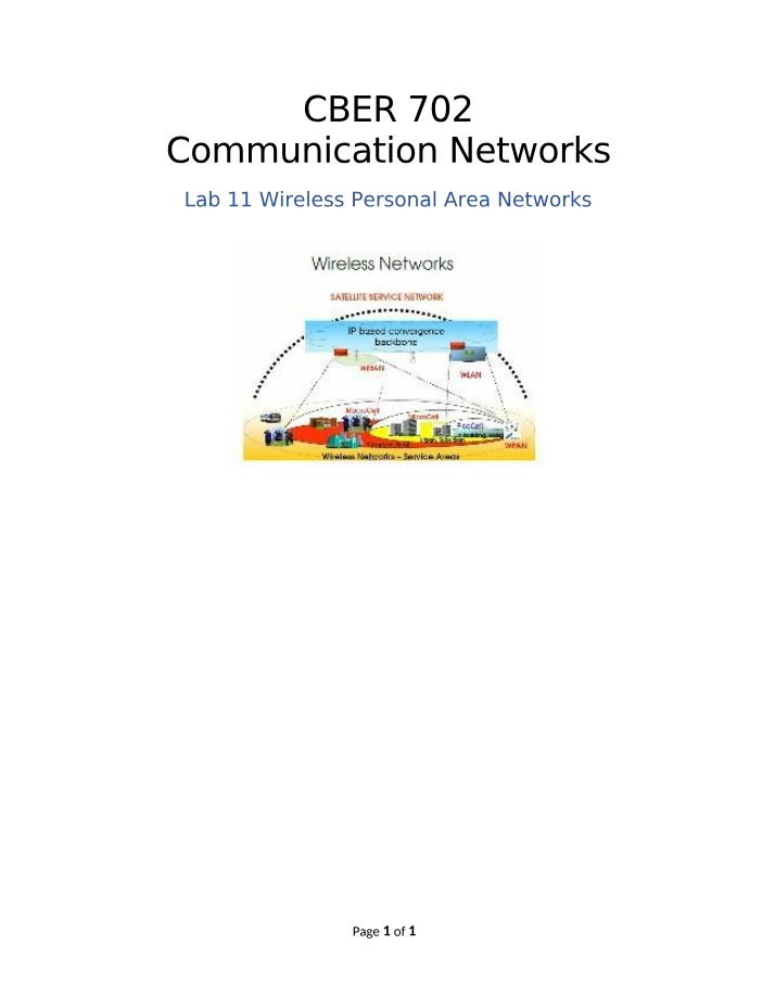 Wireless Personal Area Networks - Lab 11