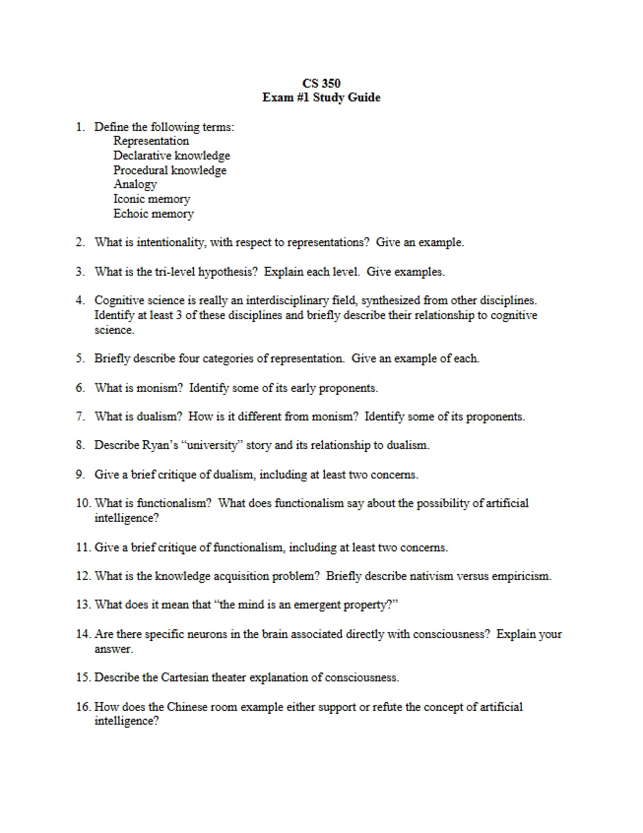 Cognitive Science Guide
