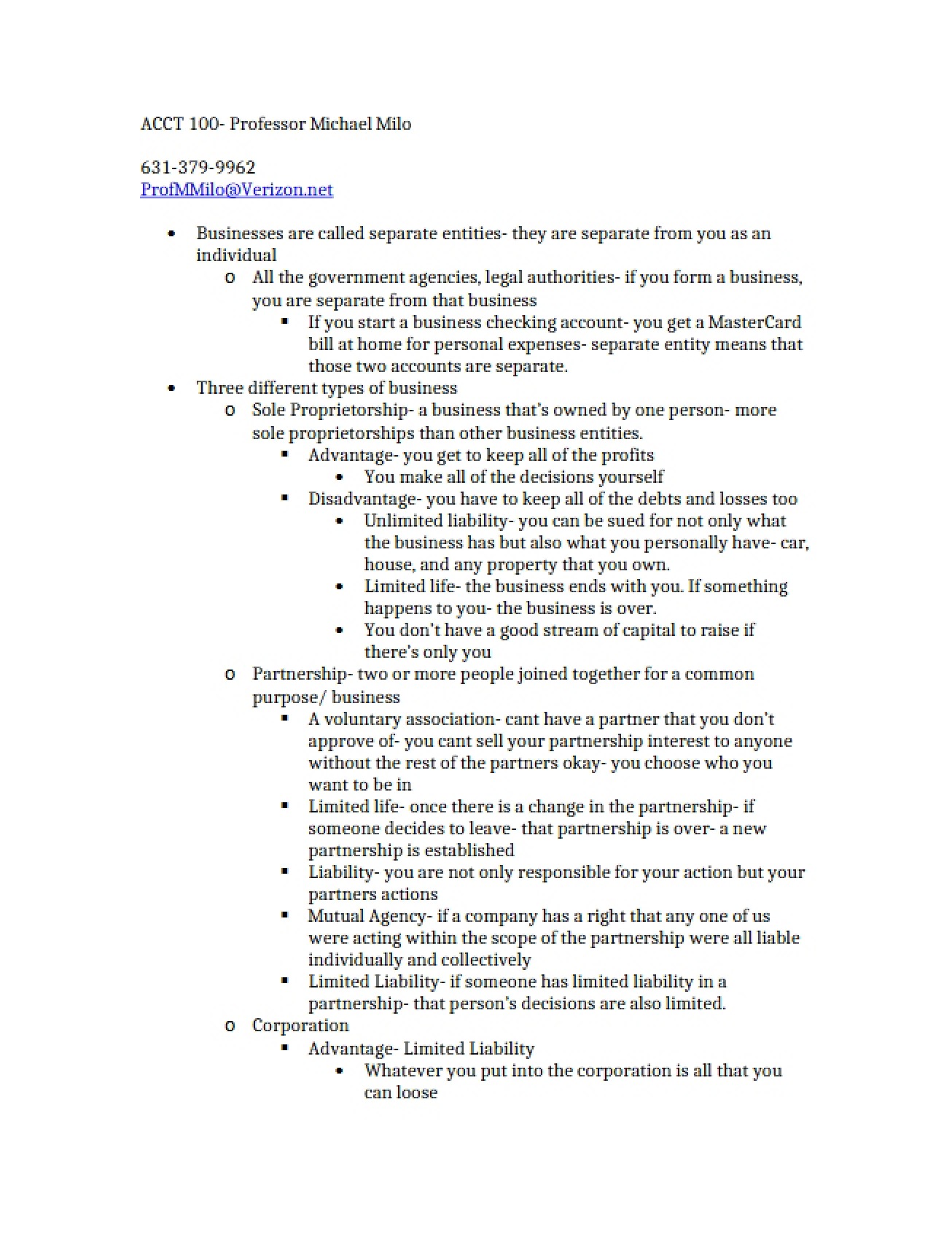 Accounting Notes