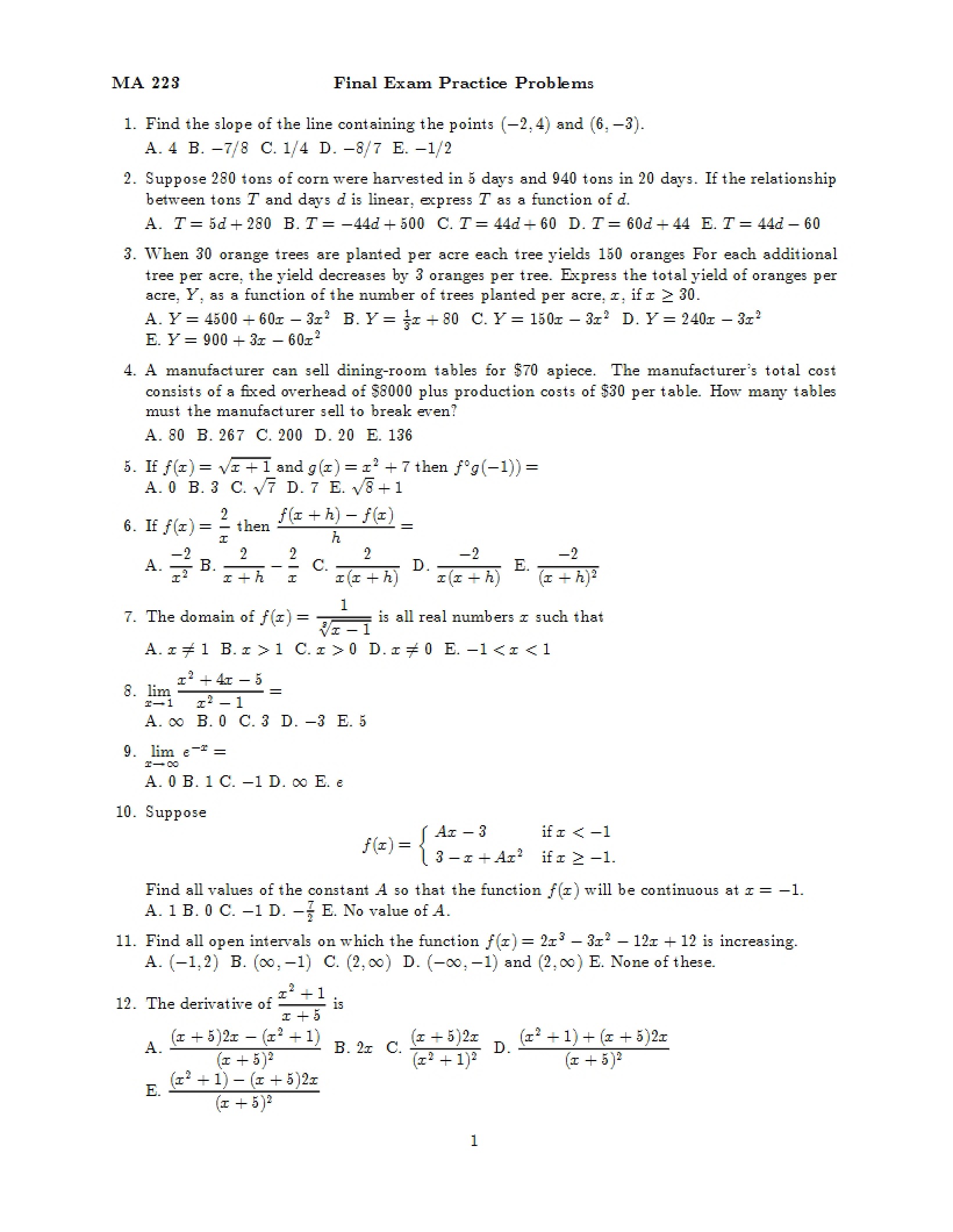 Analysis Final