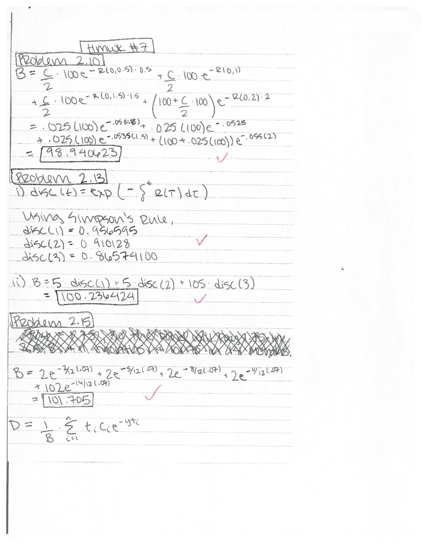 Solution to Homework Five