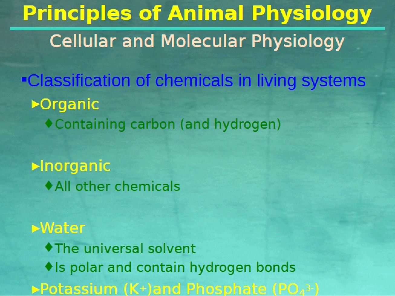 Animal Physiology Principles