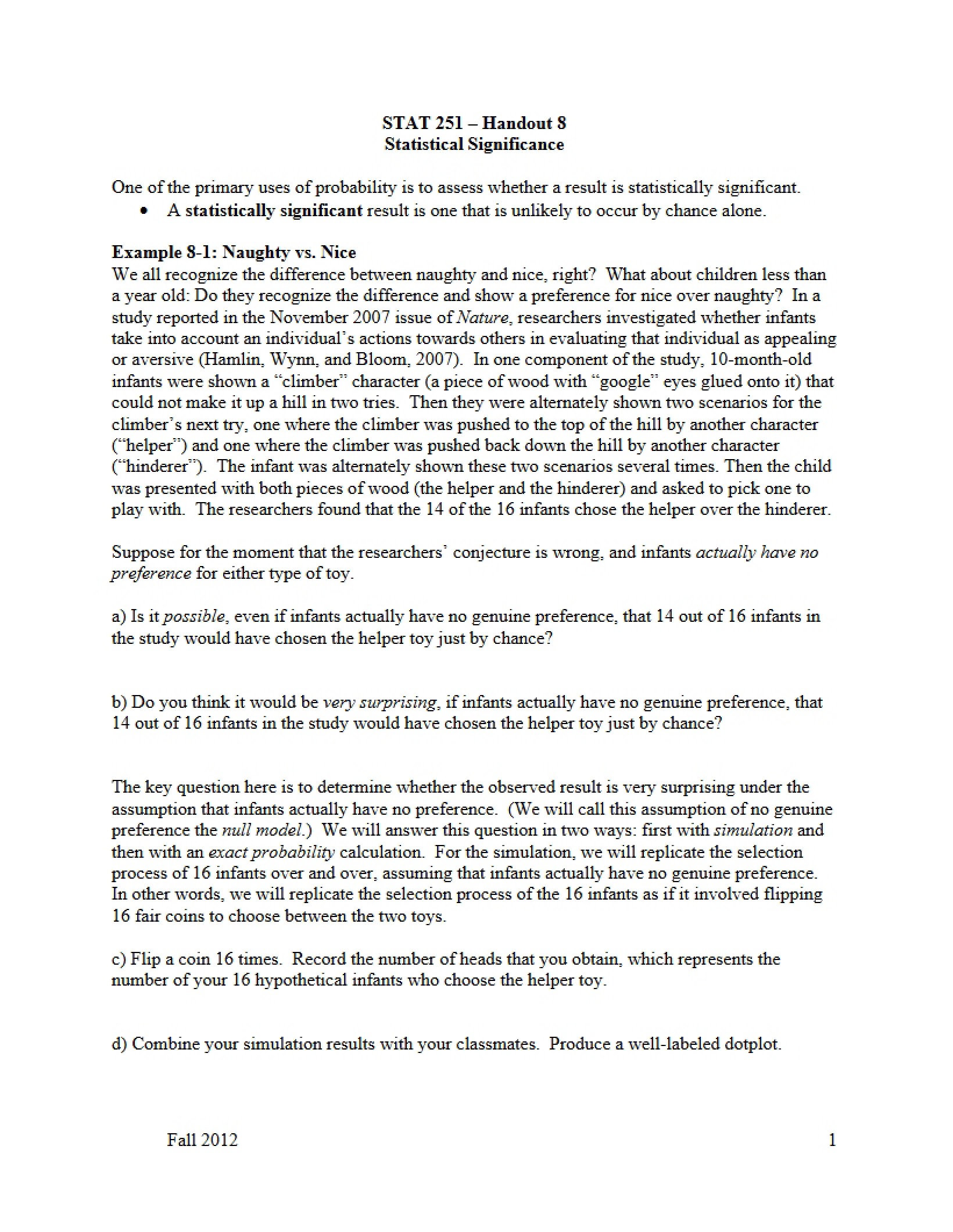 Significance in Statistics