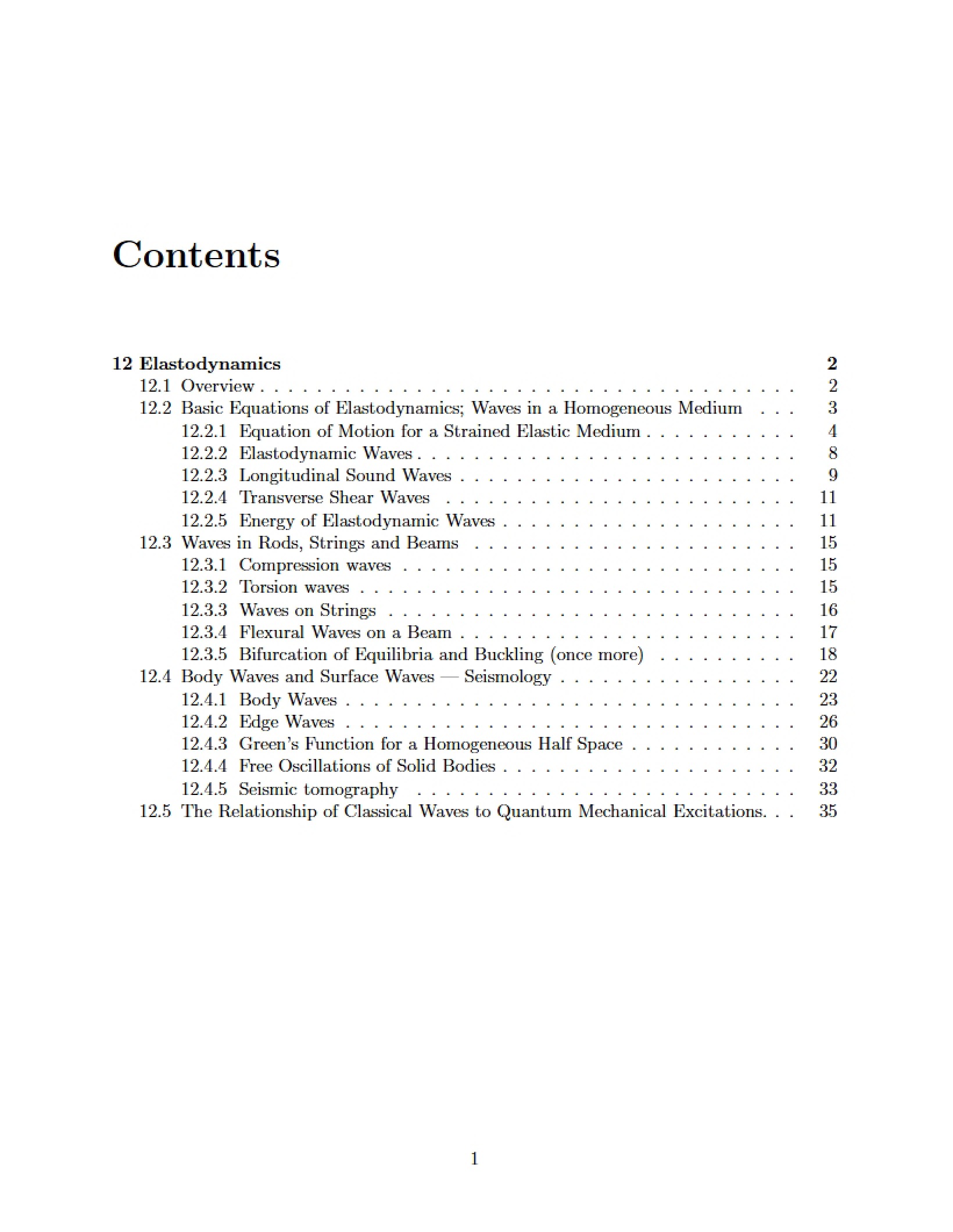 Elastodynamics Theory