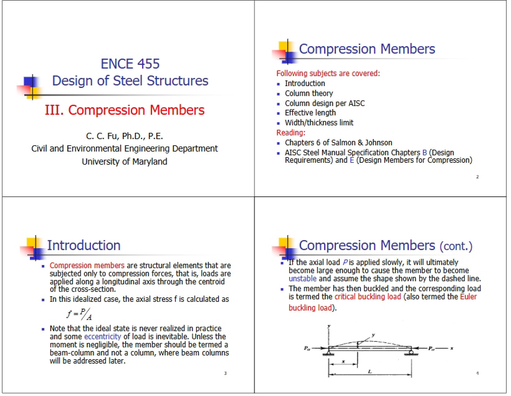 Steel Compression Members