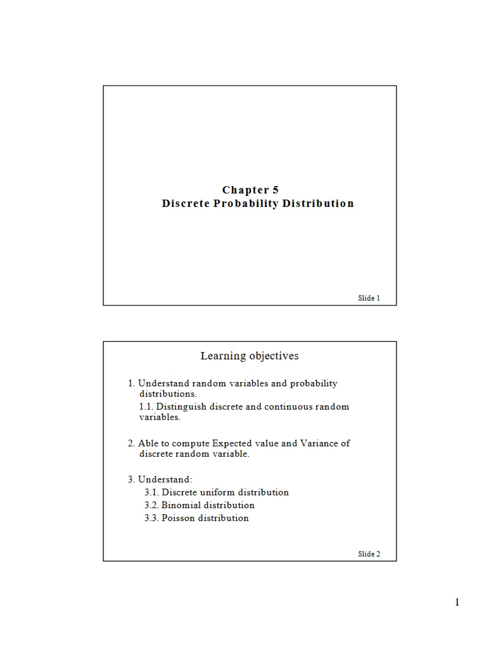 Chapter Five Probability