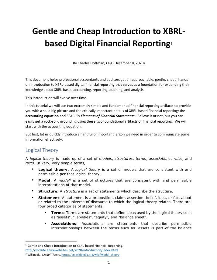 XBRL-based Digital Financial Reporting - A Beginner's Guide
