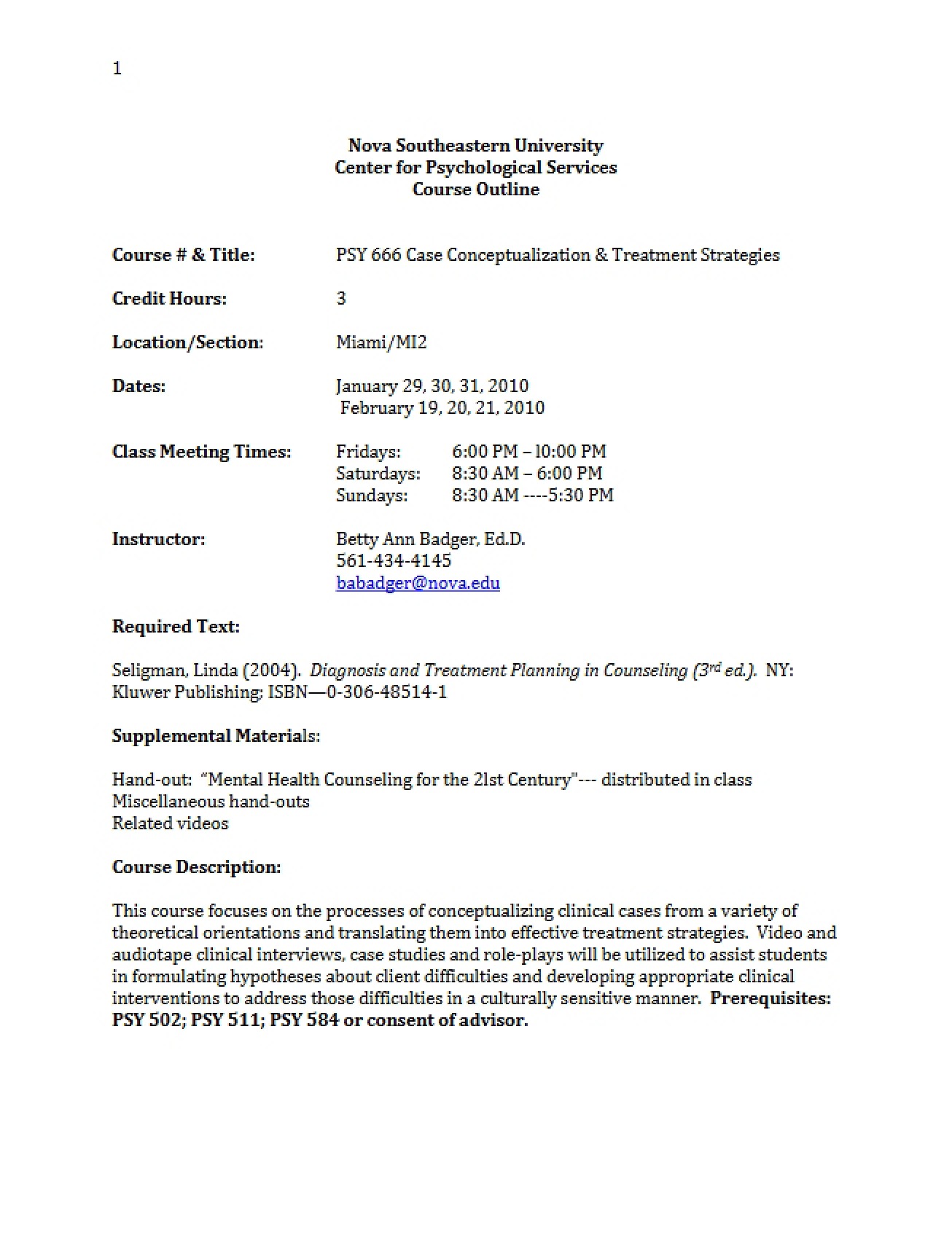 Conceptualization Course Syllabus