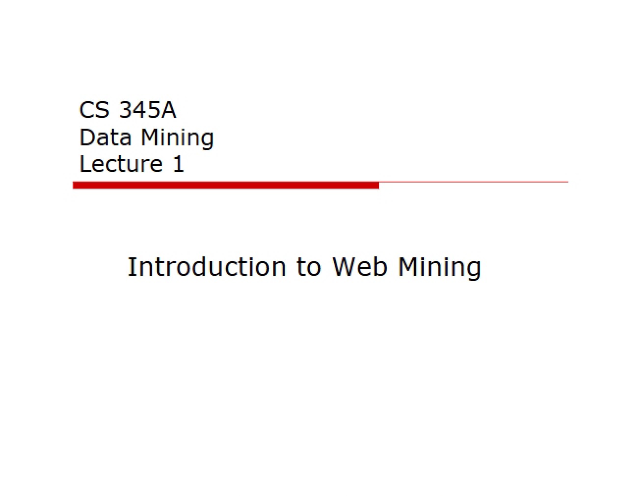 Data Mining Lecture Notes (Set 2)