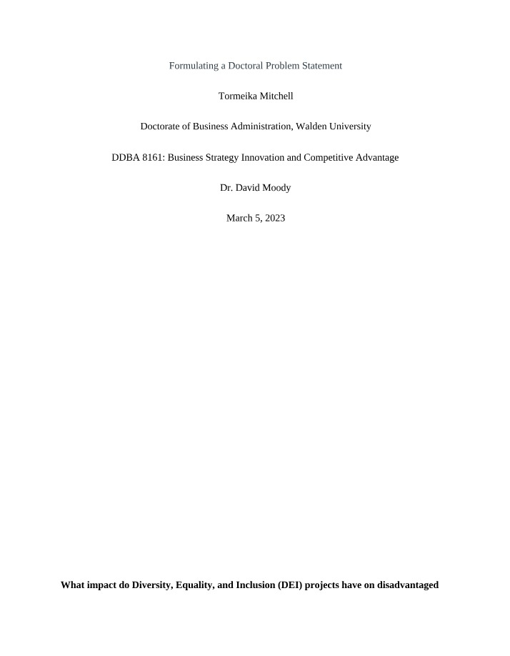 Formulating Doctoral Problem Statement Final