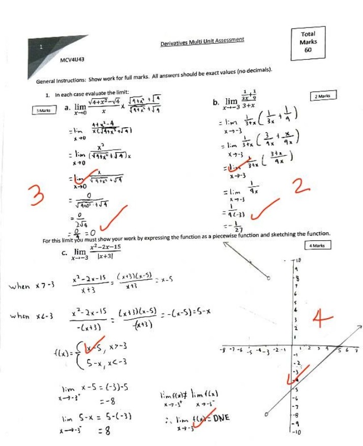 MCV4U43 Assessment - Derivatives Multi Unit