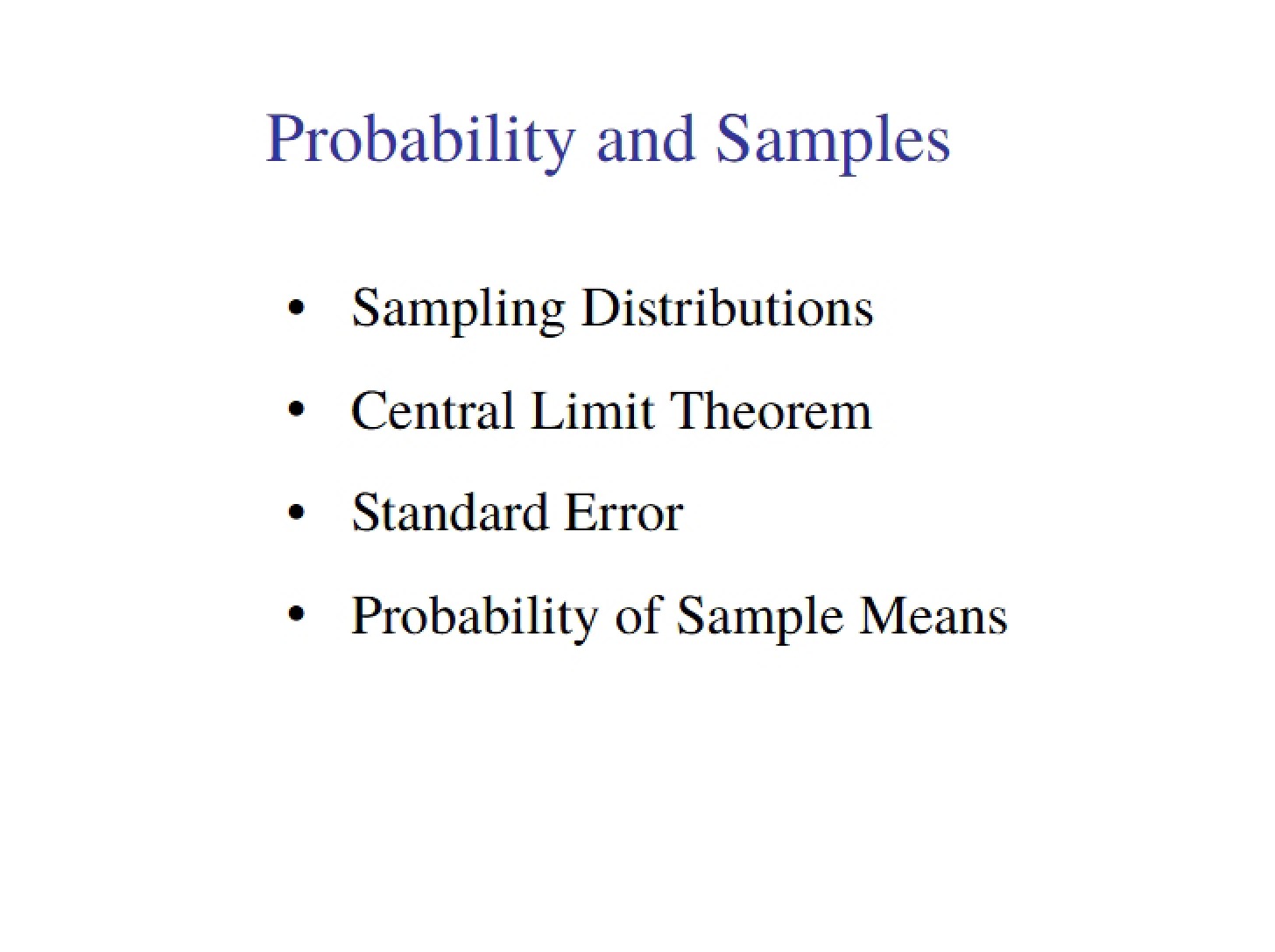 Samples and Probability