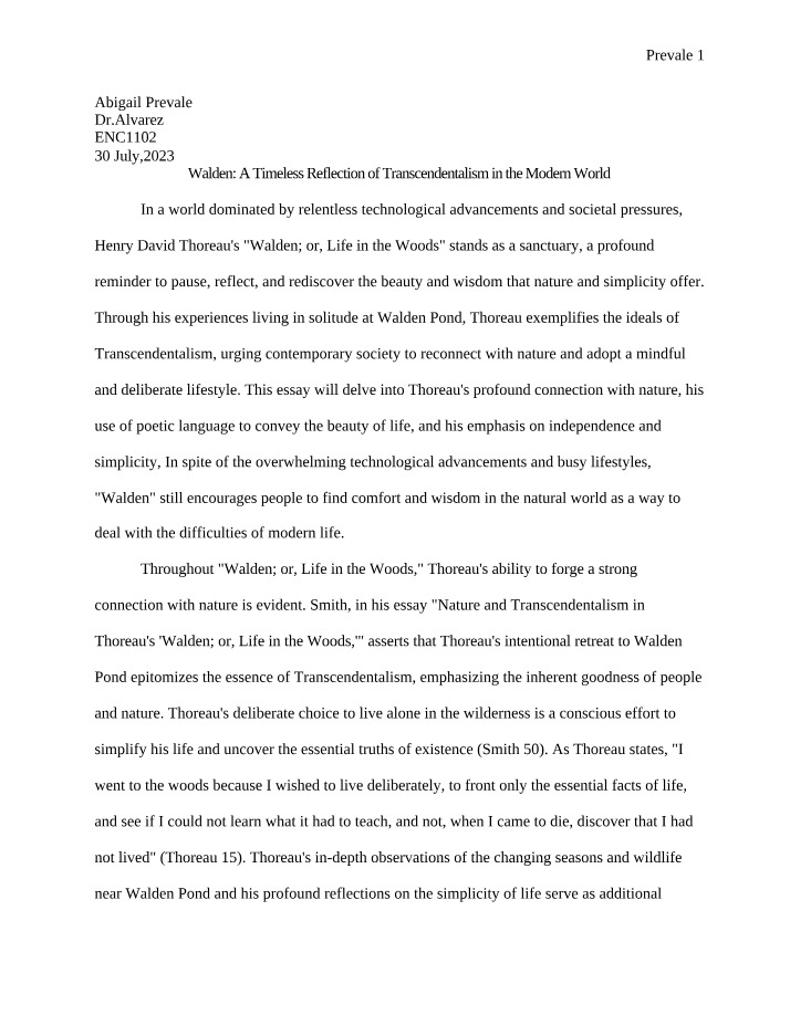 Reflections on Thoreau's Walden