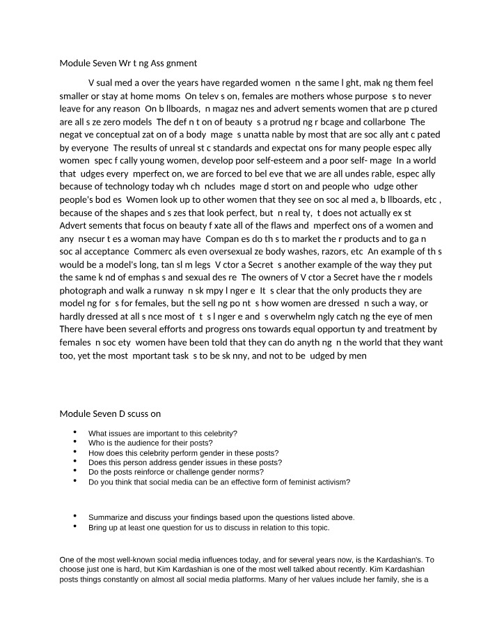 Writing Assignment - Module Seven