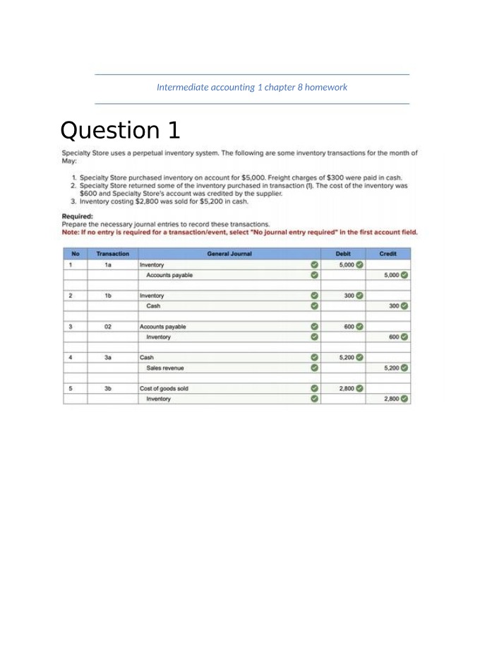 Chapter 8 Homework Questions and Solutions