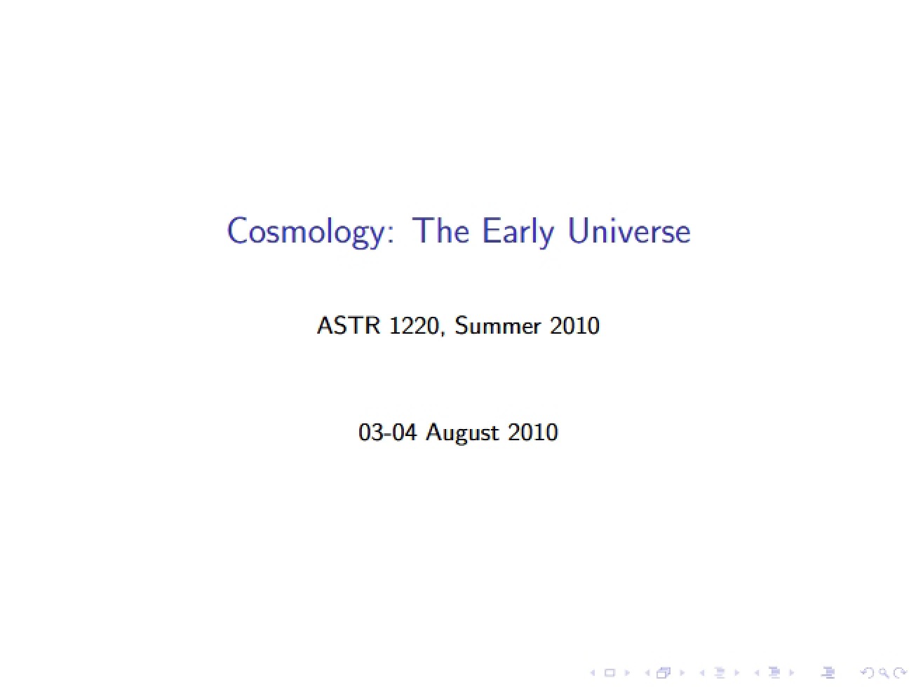 Early Universe Cosmology