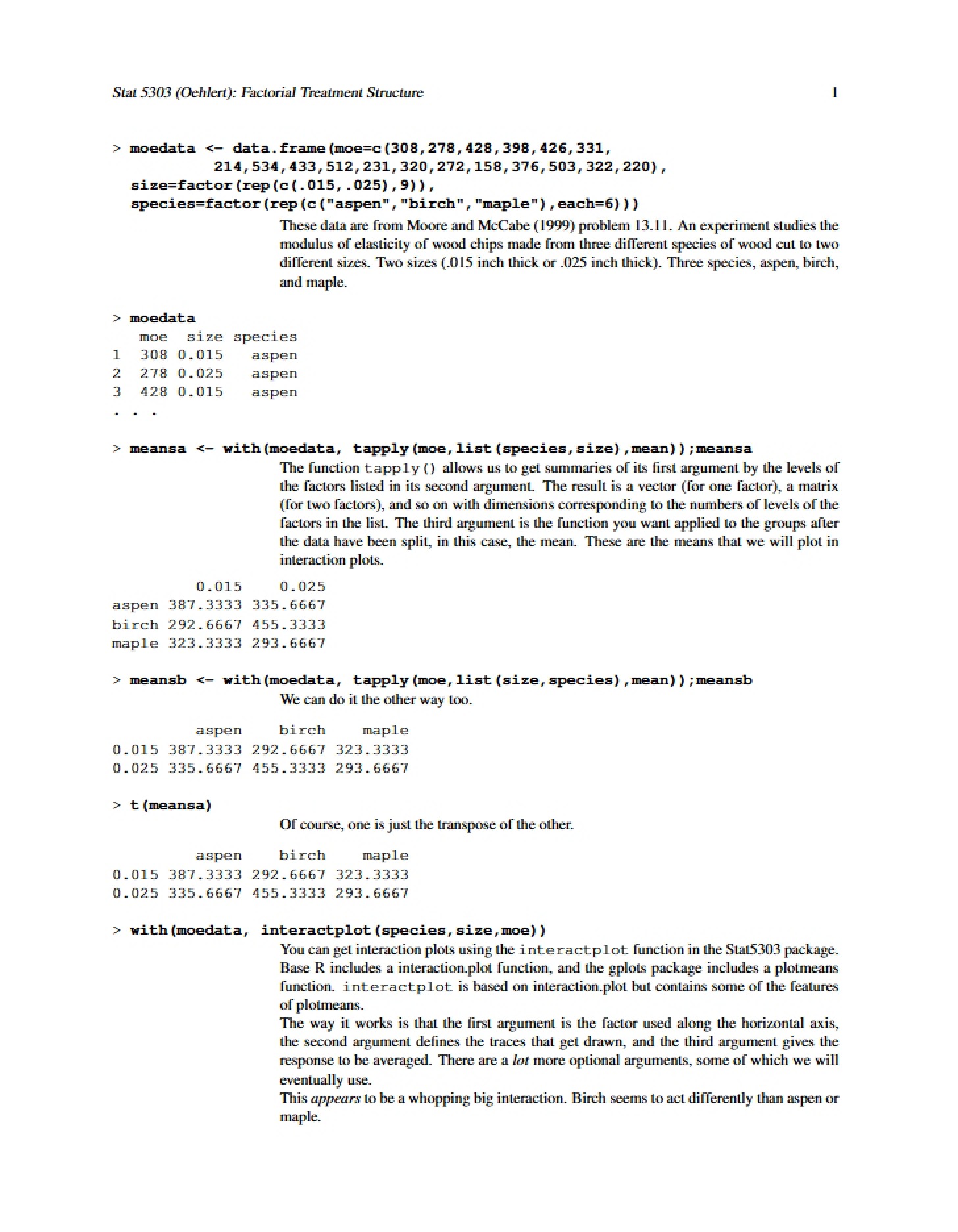 Treatment Structure (Factorial)