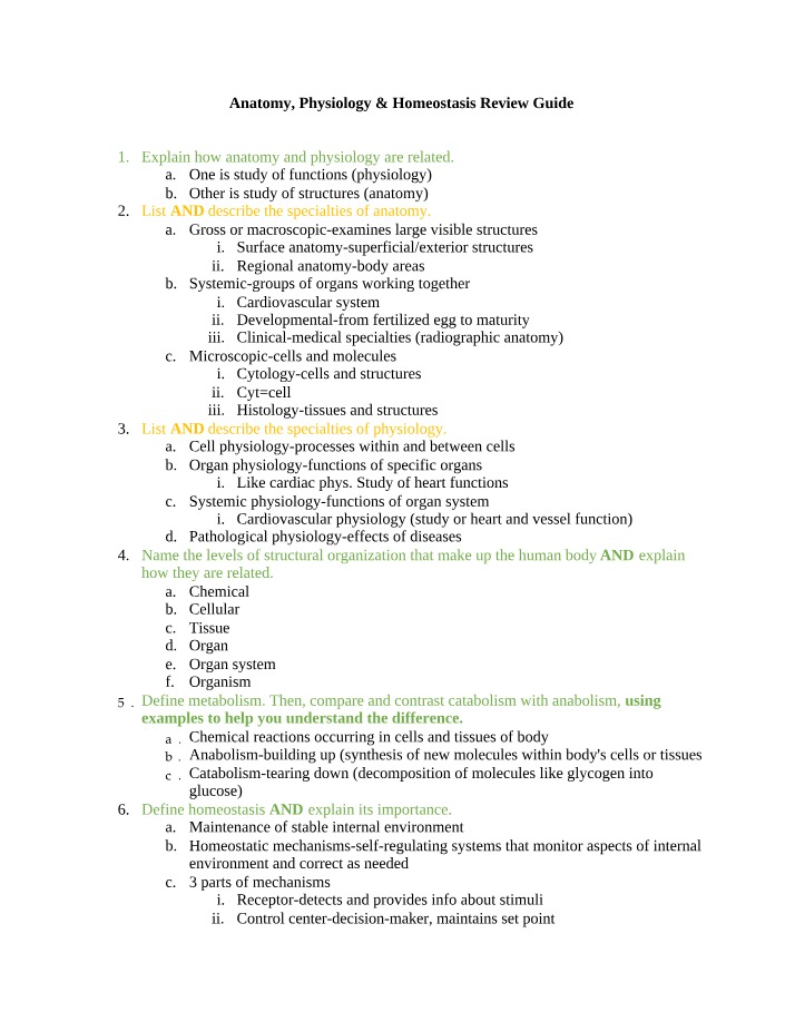 BIO520 - Exam 1 Review