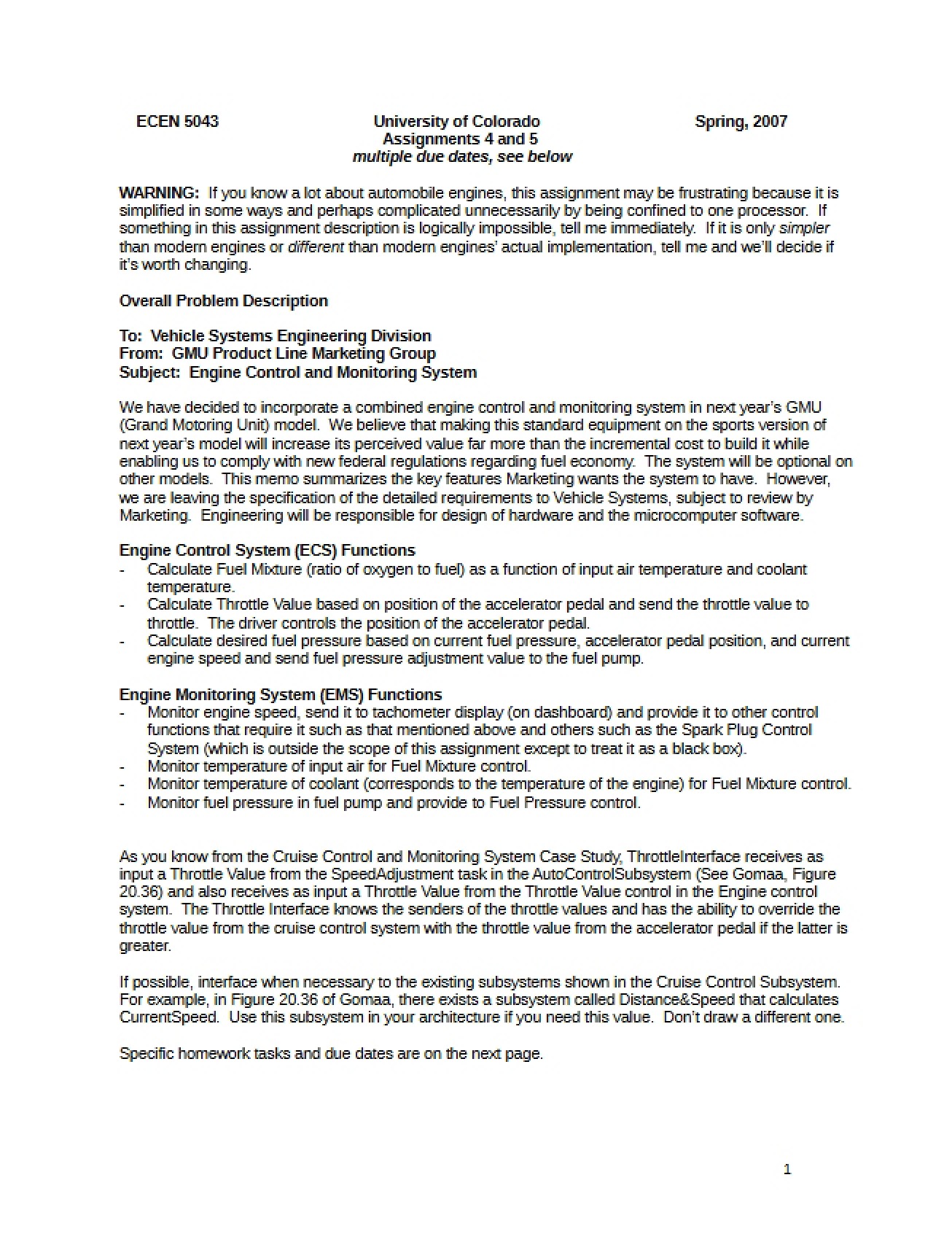 Assignments Four and Five