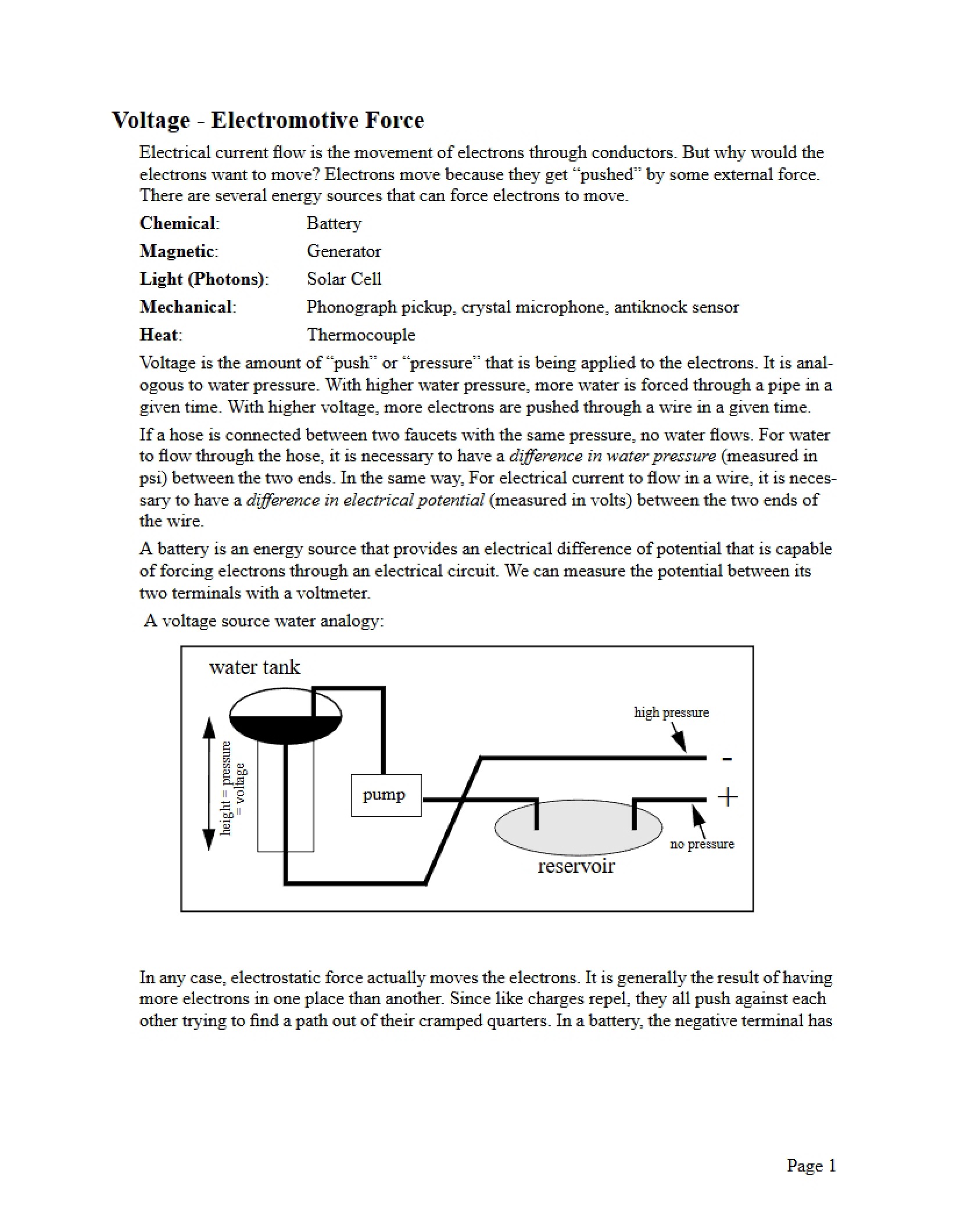 Electromotive Force and Voltage