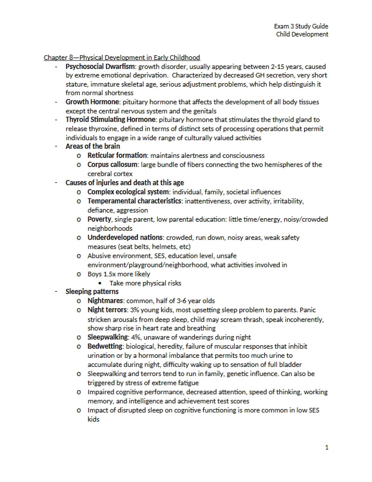 Eighth Chapter Early Childhood Physical Development