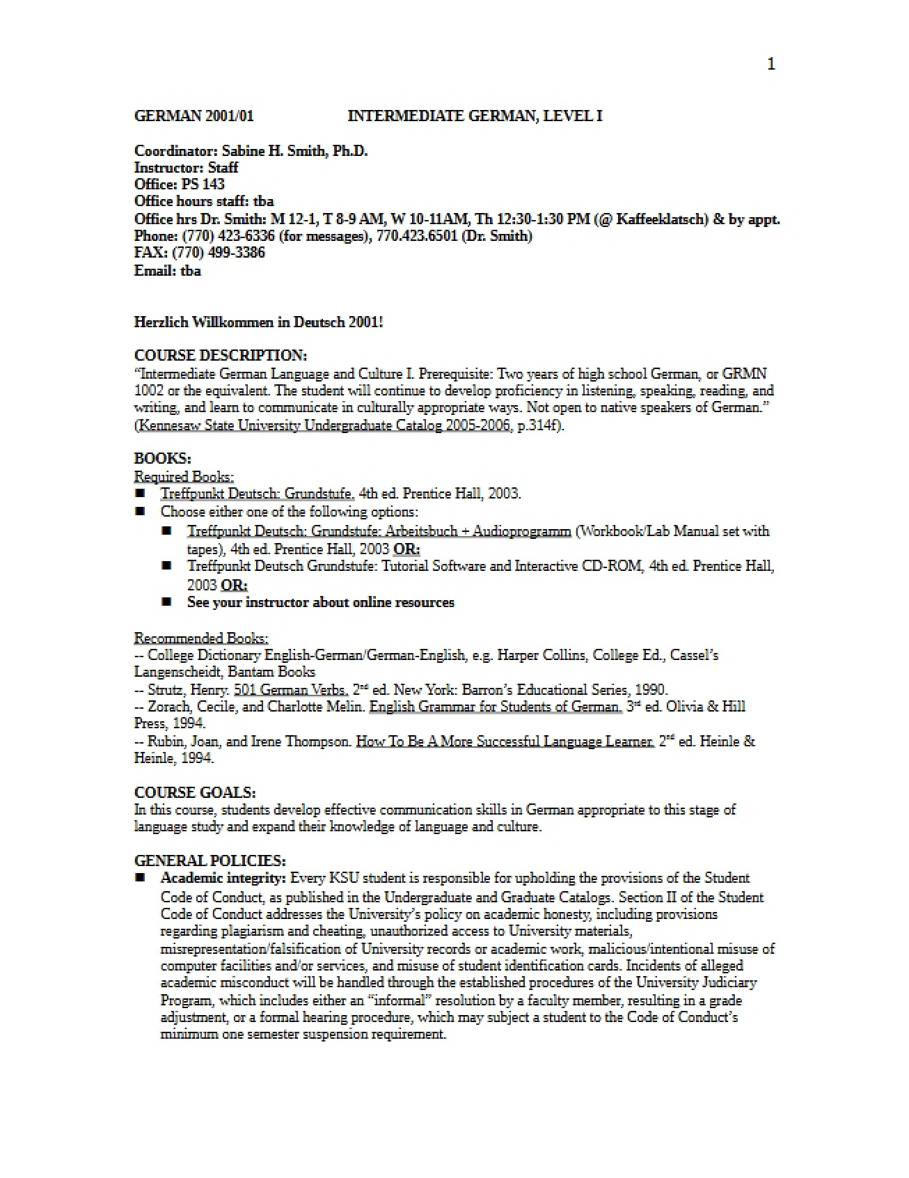 GRMN 2002 Course Outline