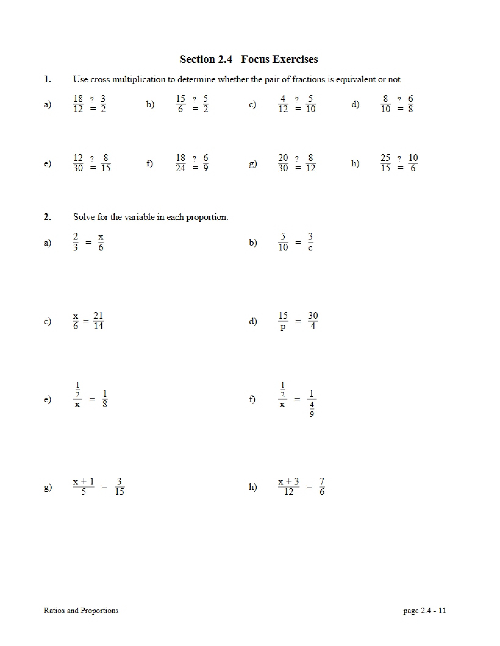 Notes for Elementary Algebra