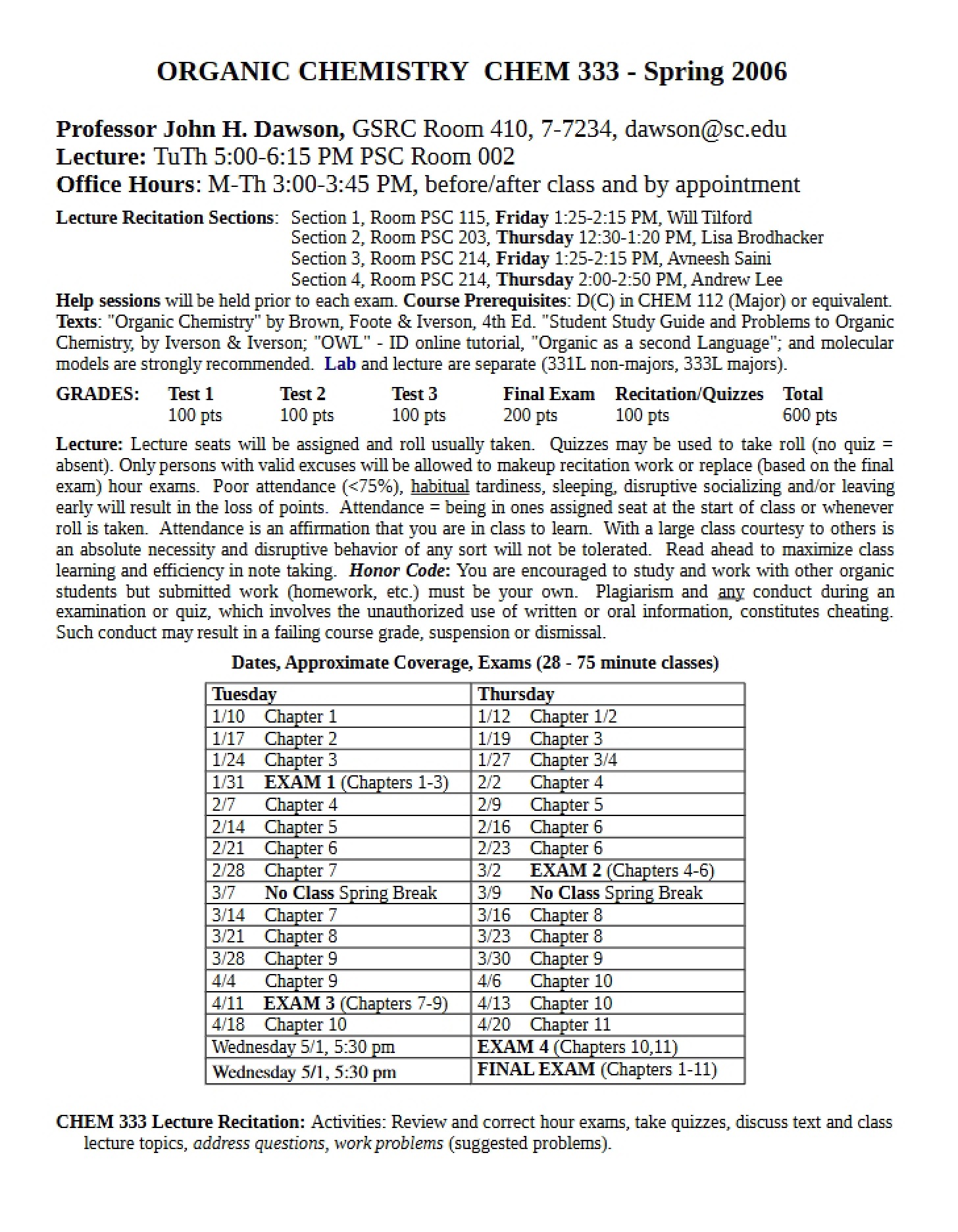 Syllabus for CHEM 333