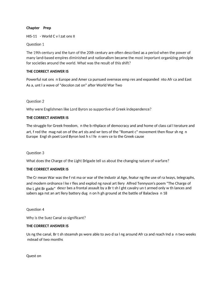 Prep Quiz for Chapter 5
