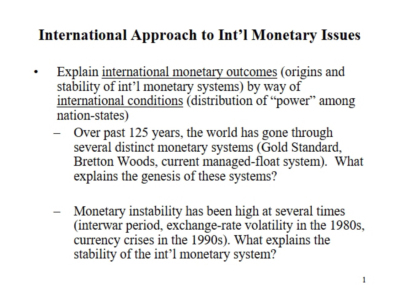 International Policy Analysis Frameworks