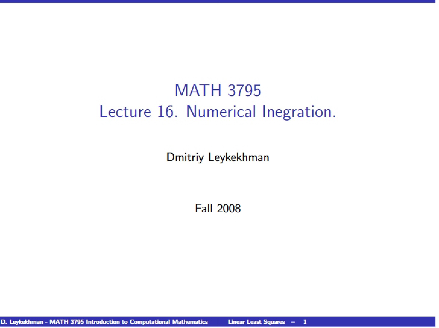Numerical Integration