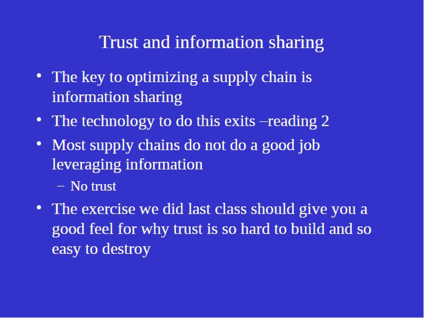 Information Sharing and Trust for Students