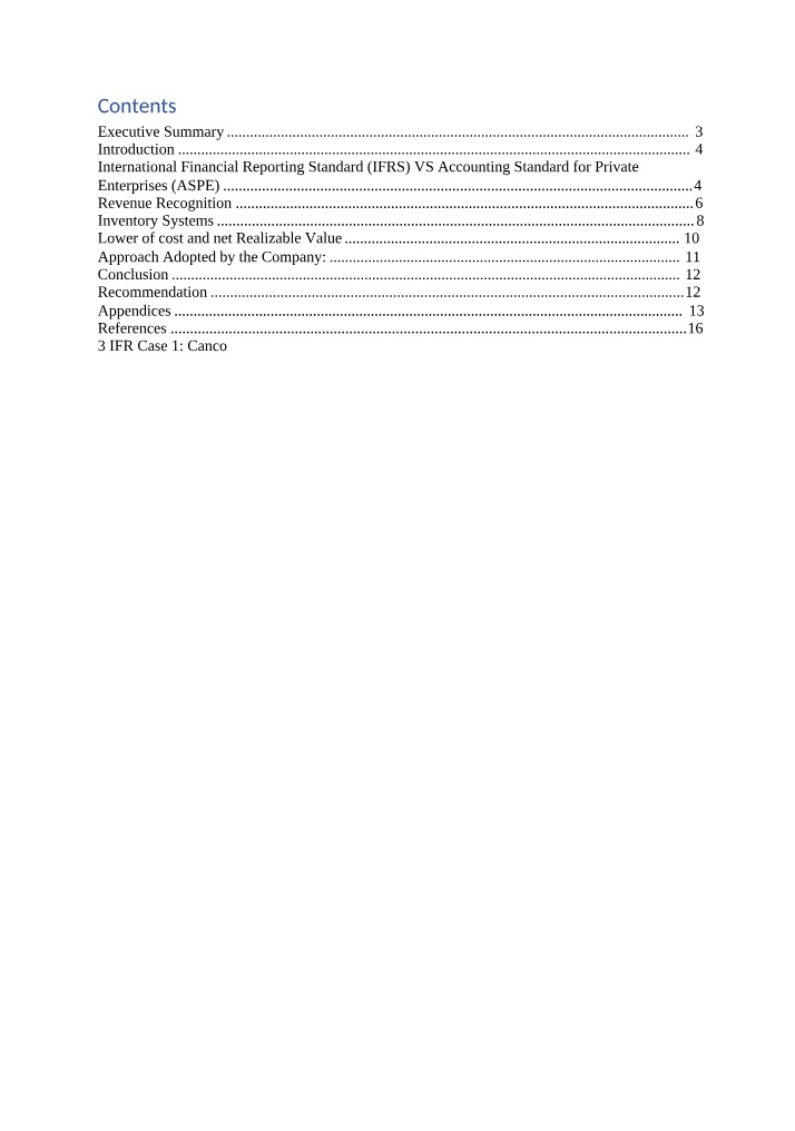 Canco Case Study
