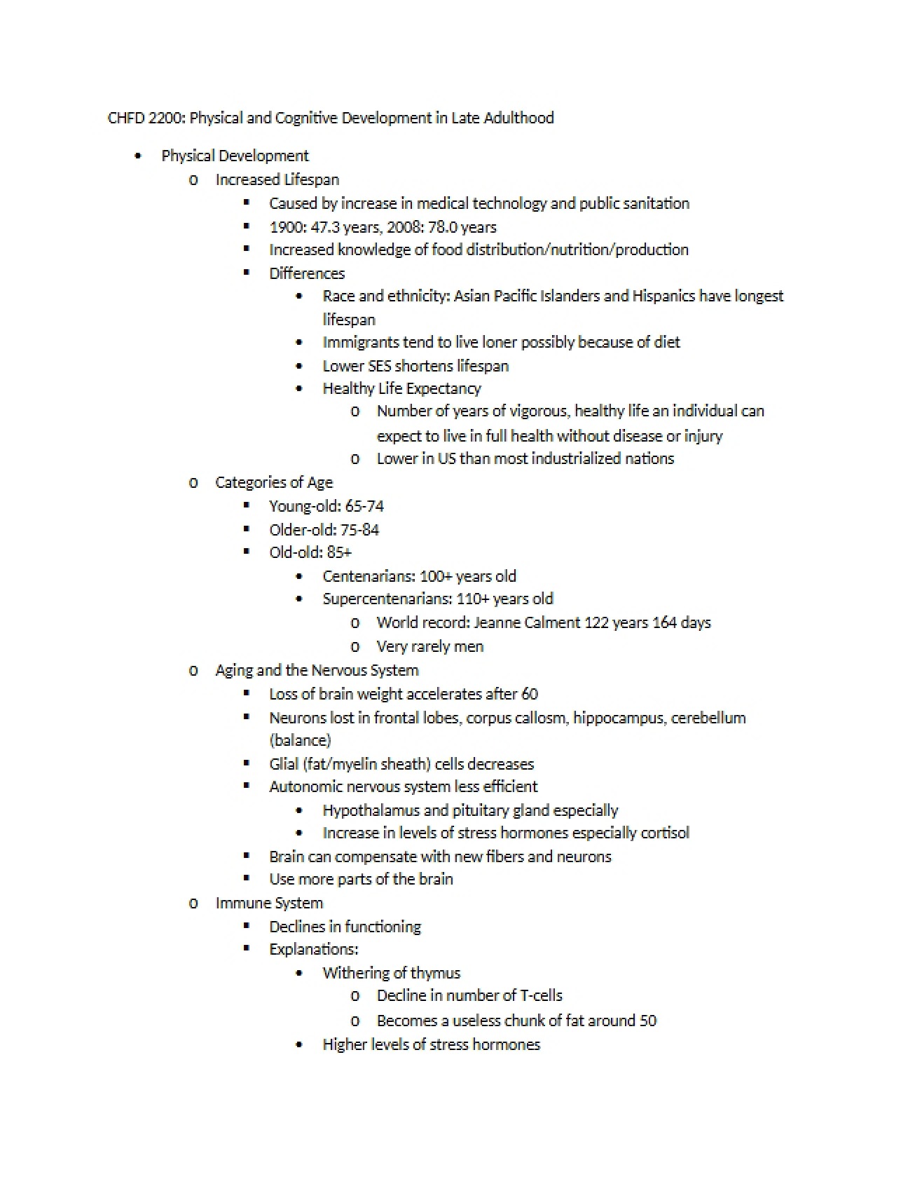Overview of Physical Development