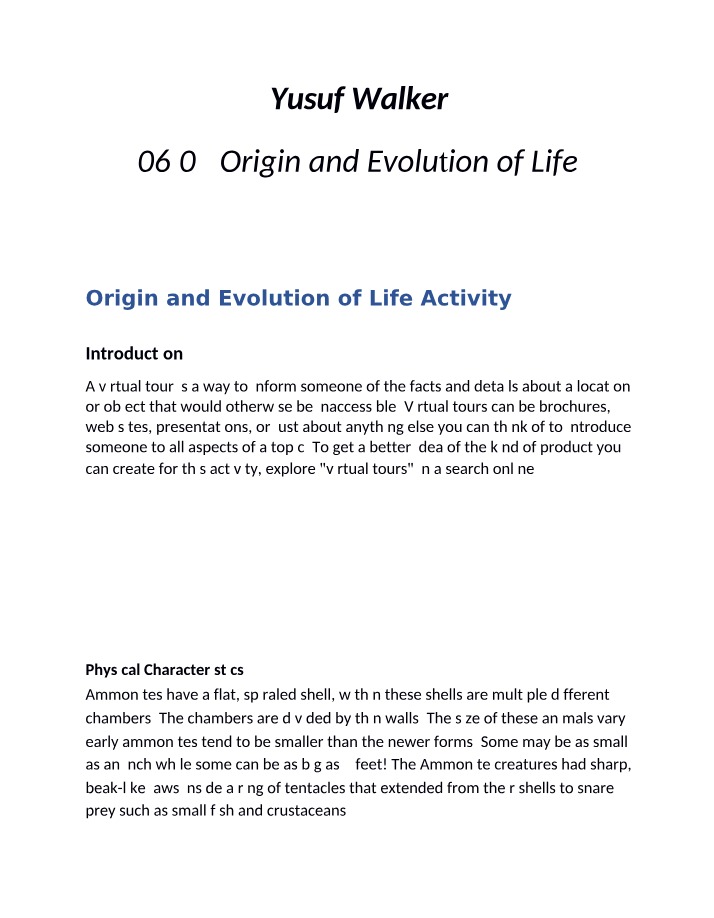 Ammonites - Origin and Evolution