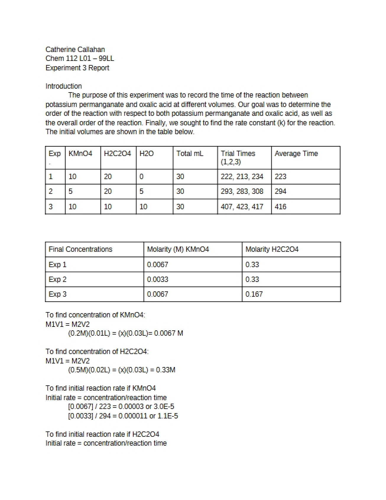 Report Third Experiment
