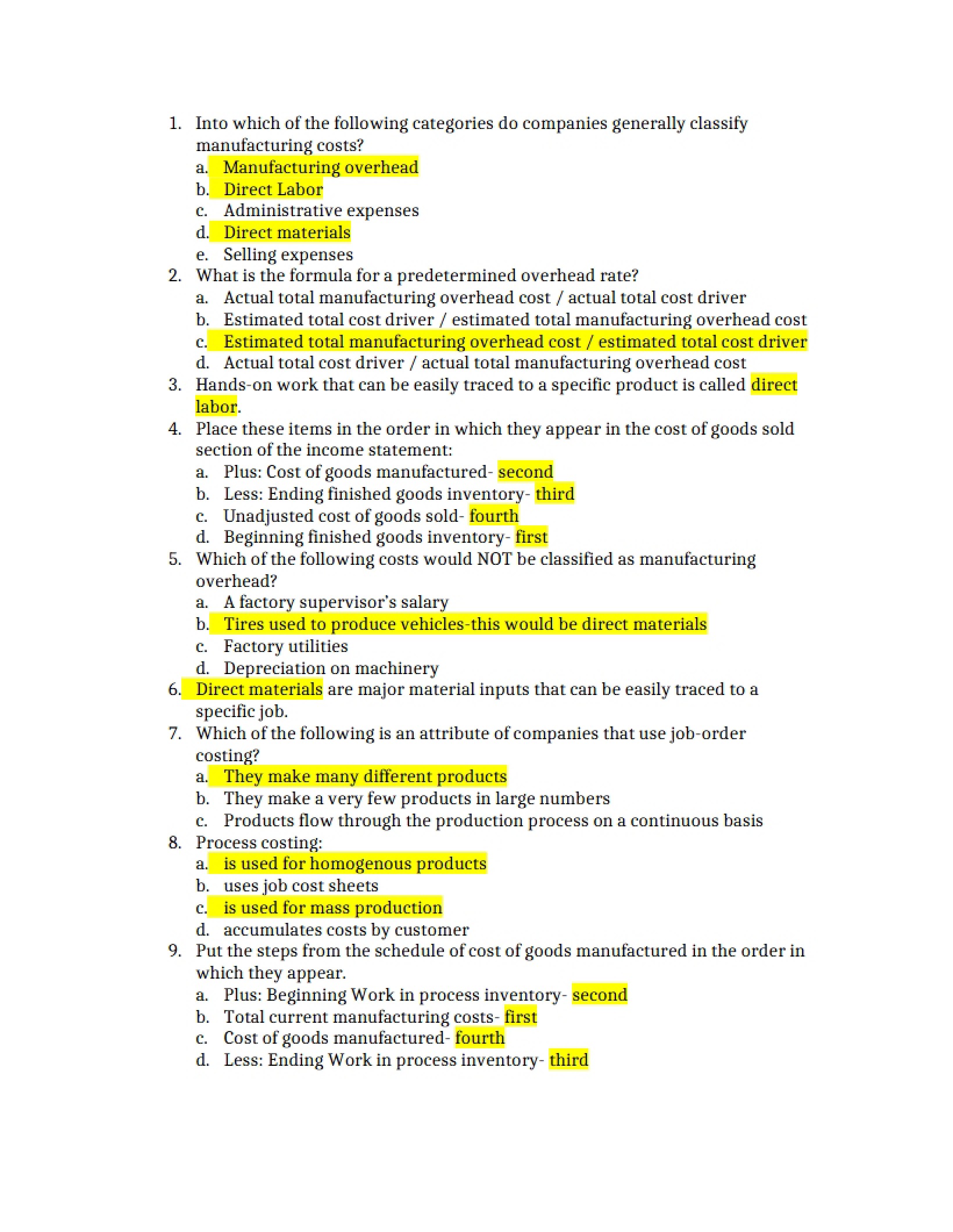 Managerial Accounting Lectures