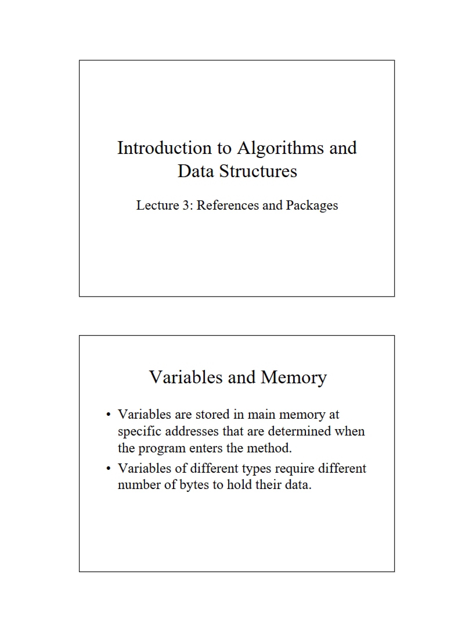 Packages and References