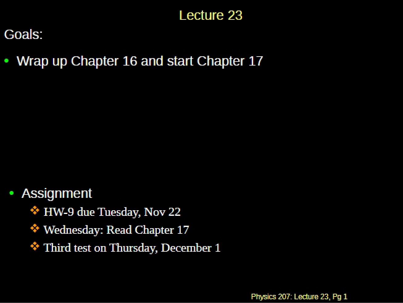 Twenty-Third Lecture