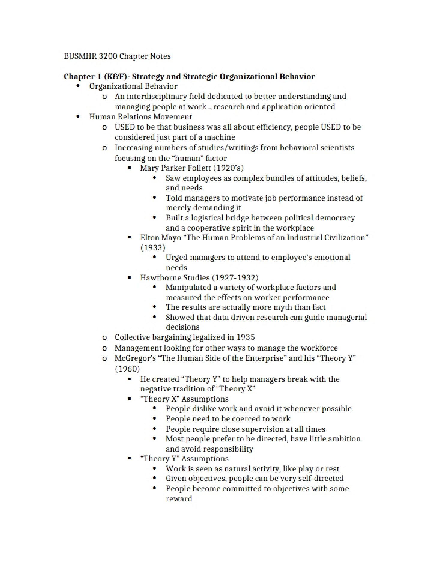 Strategic OB and Strategy