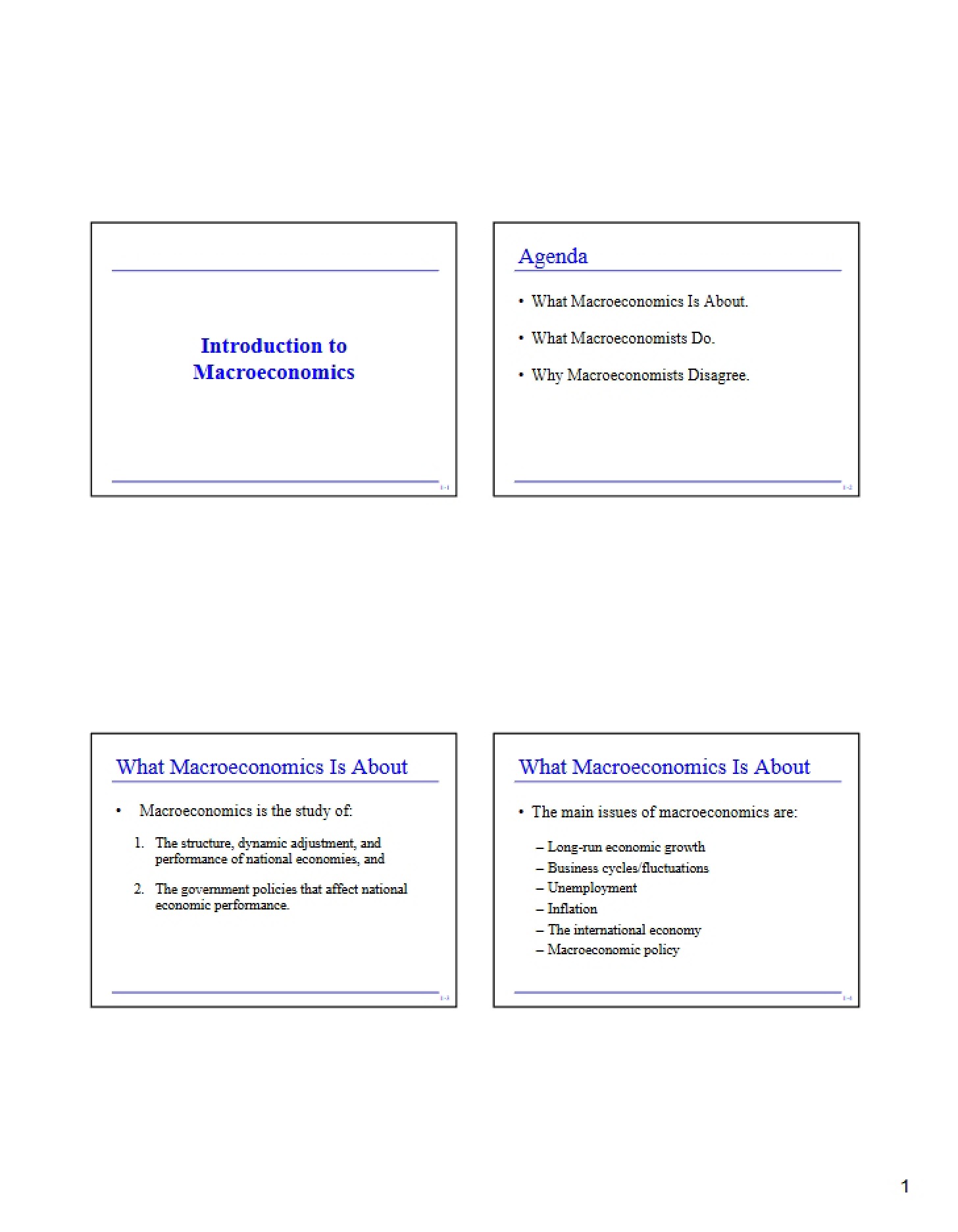 Macroeconomics Introduction