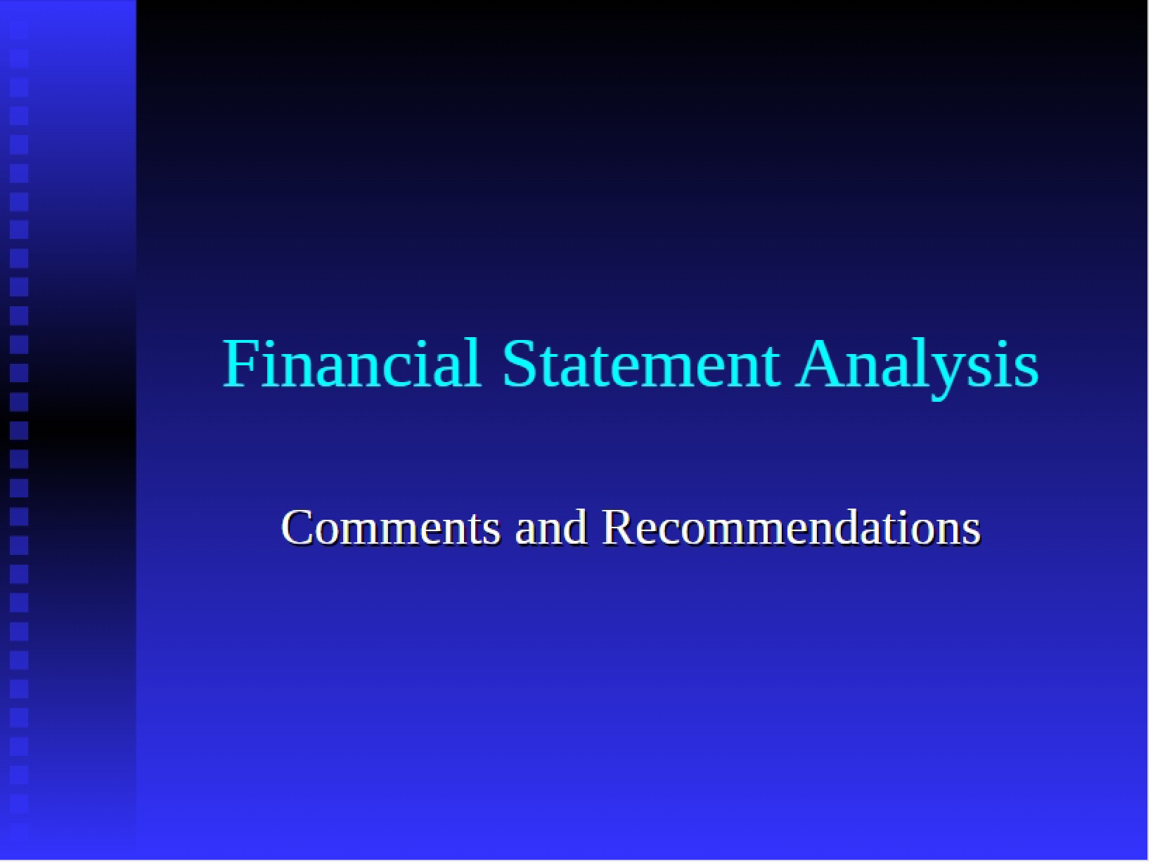 Analyzing Financial Statements